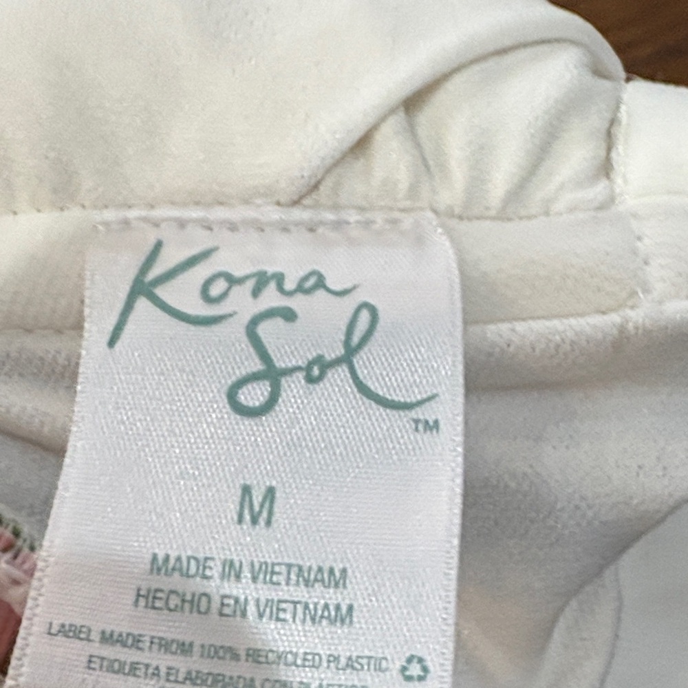 Kona Sol Floral One Piece Swimsuit - Pink and Green - Picture 3 of 3